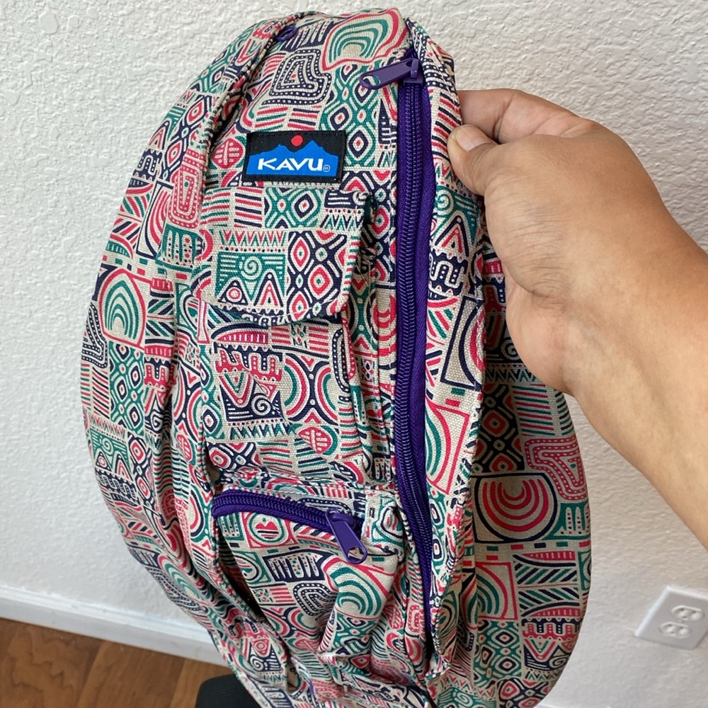 Kavu Multicolor Patterned Rope Sling Crossbody Bag - image 4